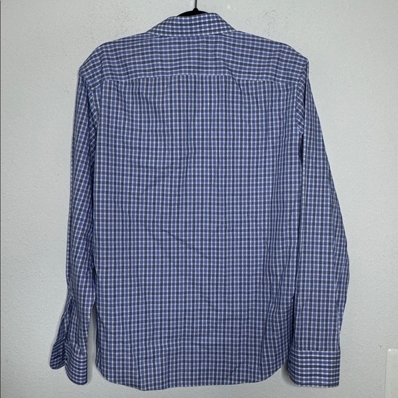 UNTUCKit Blue and White Plaid Casual Large Cotton Shirt - Picture 3 of 4